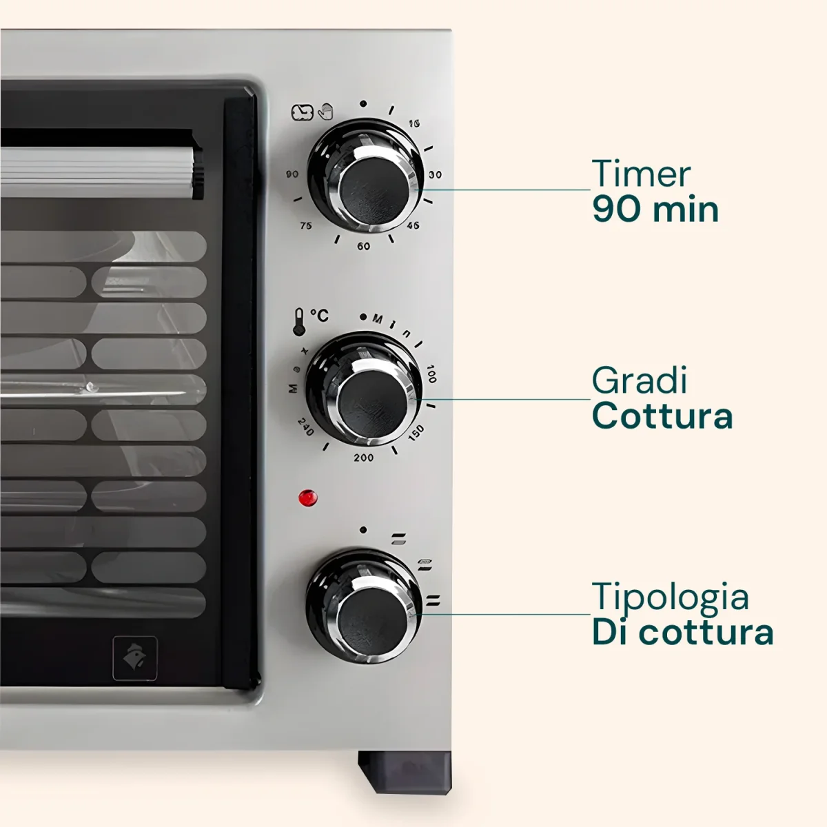 Mini Forno Elettrico 32L 1420W con Termostato Regolabile fino a 230°C - immagine 4