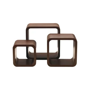 Set 3 Mensole Da Parete Quadrate 27x22x17cm