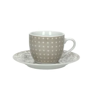 Confezione 6 Tazze The Con Piatto Vintage